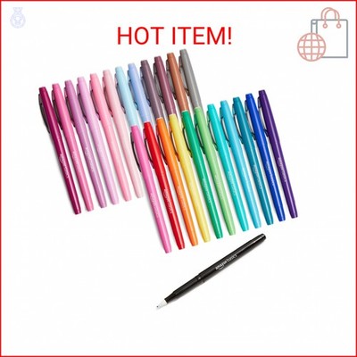 Amazon Basics Felt Tip Marker Pens, Assorted Colors, No-Fray Felt Tip, Smear-Pro