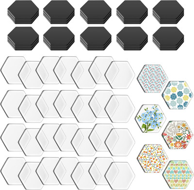 72 Round Craft Magnets with Adhesive Backing and Glass Gems for DIY Projects
