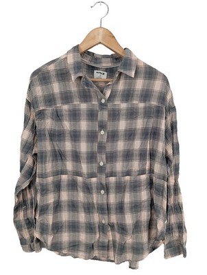 HURLEY Langarmhemd Damen Hemd Gr. DE 40 hellgrau-wollweiß Casual-Look