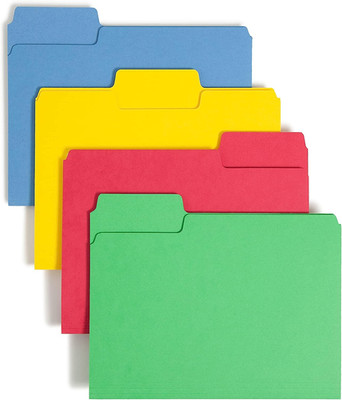 Supertab Heavyweight File Folder, Oversized 1/3-Cut Tab, Letter Size, Assorted P