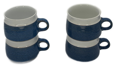 Denby Chatsworth Cup Flat Coffee Tea England Set of 4