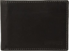 Steve Madden Men's Slim Leather Wallet with Flip Pockets