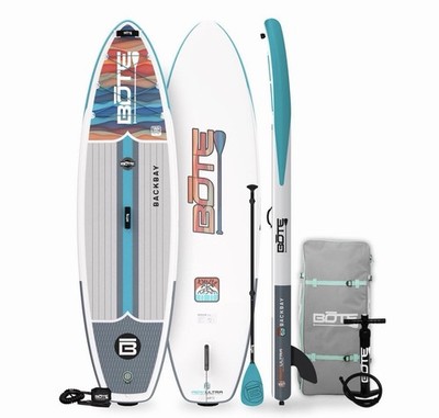 NEW BOTE  Backbay Aero Inflatable 11' SUP Stand Up Paddleboard w/ Paddle & Leash