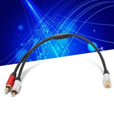 1RCA Female To 2RCA Male Cable 1 Female To 2 Male Y Splitter Extension Cord New