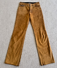 DOLCE & GABBANA  UPSCALE DESIGNER LUXE VINTAGE SUEDE LEATHER PANTS MADE IN ITALY