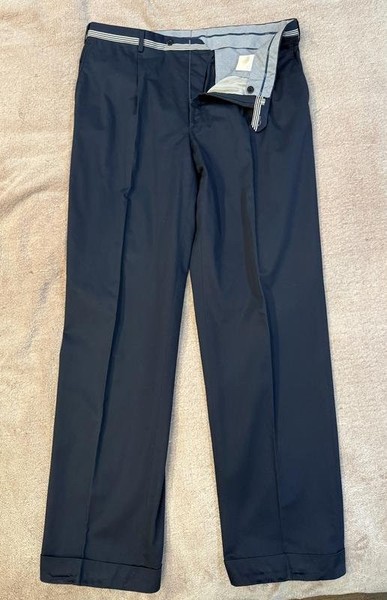 Men Brioni Trousers Navy Cotton 54