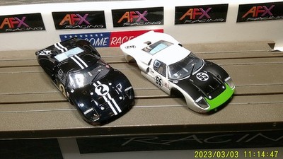 2 AFX RACING H.O. SCALE SLOT CAR BODIES ONLY FORD GT 40 MKIIB #2 & MKII #95
