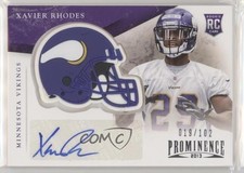 2013 Panini Prominence Rookie Helmet Signatures /102 Xavier Rhodes #198 Auto 1u6