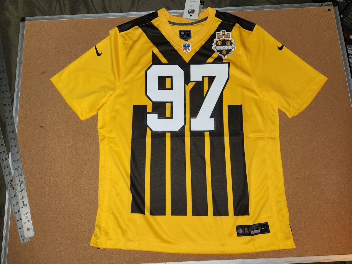 CAM HEYWARD #97 STEELERS 2025 THROWBACK NIKE GAME FOOTBALL JERSEY