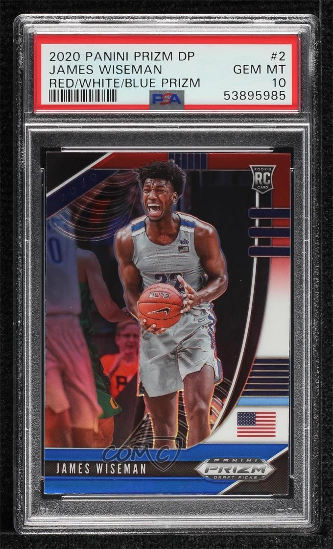 2020 Panini PANINI PRIZM DRAFT PICKS Red White & Blue #2 James Wiseman front