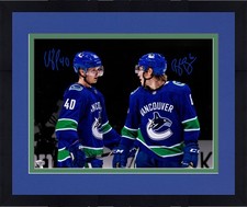 Framed Brock Boeser & Elias Pettersson Canucks Autographed 16x20 Spotlight Photo