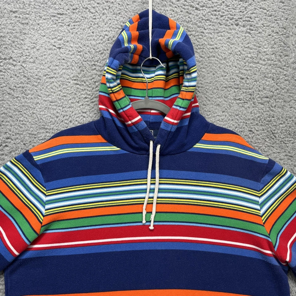 Polo Ralph Lauren Sudadera con Capucha Para Hombre Grande Azul Marino Multicolor Rayas Canguro Bolsillo Foto 3 de 4