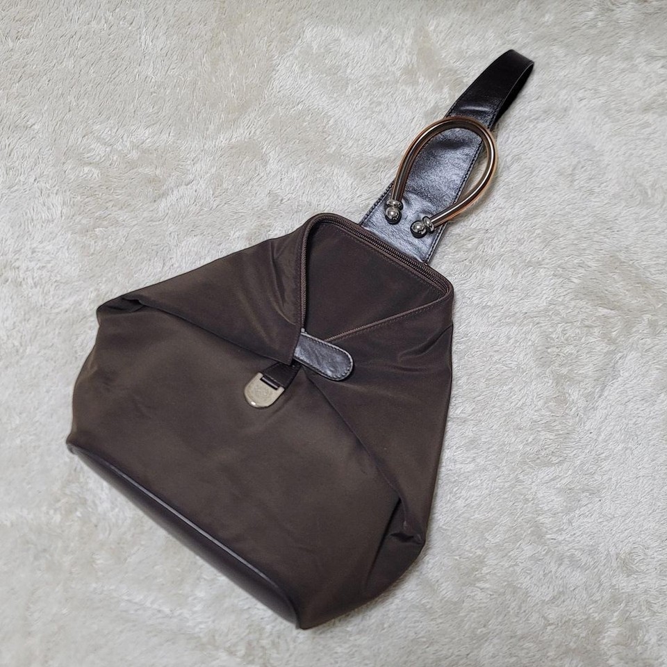 Loewe Vintage Anagram Y2K One-Shoulder Bag Brown Luxury Fashion Auth USED #0272
