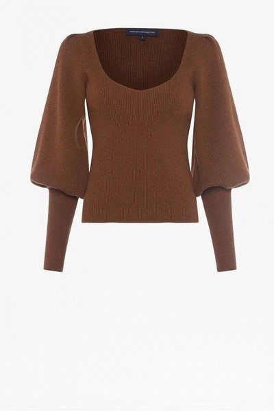 Women French Connection Sweater Brown Acrylic 36