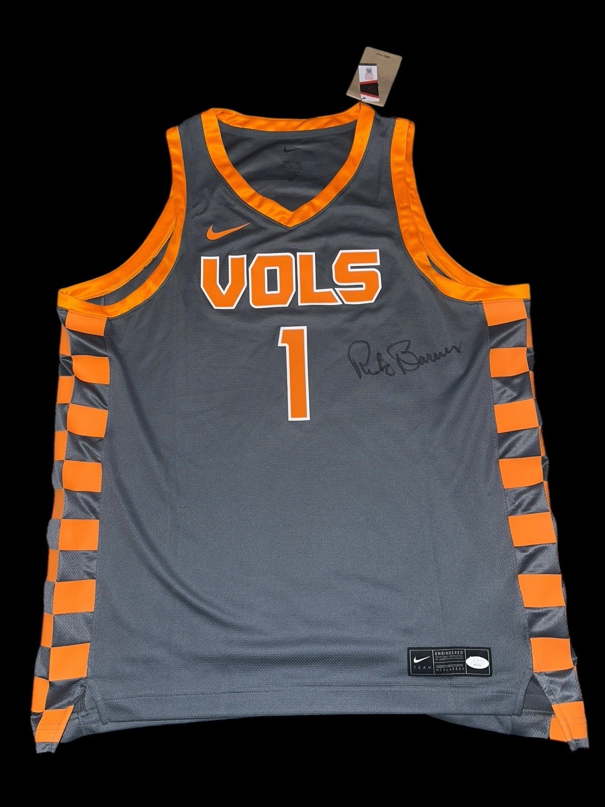 Rick Barnes Autographed Signed Tennessee Volunteers NIKE BASKETBALL JERSEY HEAD COACH JSA 2 