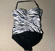 Swimsuits for All One Piece Swimsuit Women  s Size 16 Black Animal Print Ruched