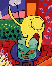 Paint By Numbers Kit for Adults,Abstract Catfish Acrylic Paint Home Wall Decor