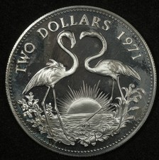 1971 BAHAMAS $2 PROOF SILVER 0.8863oz ASW #4