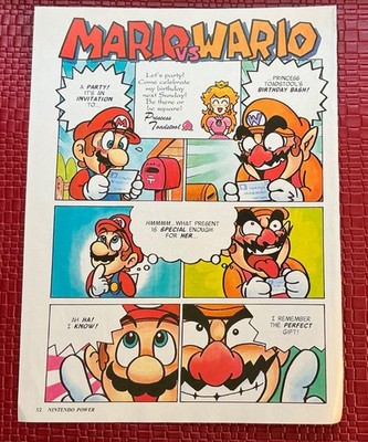 Mario vs Wario Comic Page Nintendo Print Ad Poster Art 8 x 10.5 