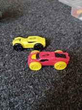 Pair Collectable Nerf Foam Cars Versions Yellow & Rare Red Excellent Condition