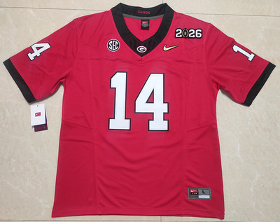 Gunner Stockton 14 Georgia Bulldogs Red Jersey, 2026 Playoff