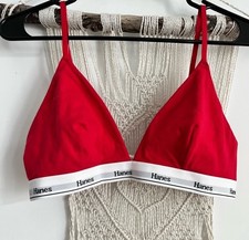 Hanes Women's Originals Crop Bralette, X-Large, Red No Tags