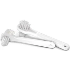Denture Brush Dual-Head Angled Handle Tynex Bristles Assorted Colors 120/Case