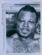1955 Archie Moore Boxer Battered Close Up in Dressing Room Wire Photo