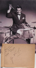 Gene Krupa Autograph Prominet Big Band Drummer 1930's - 1960's Autograph