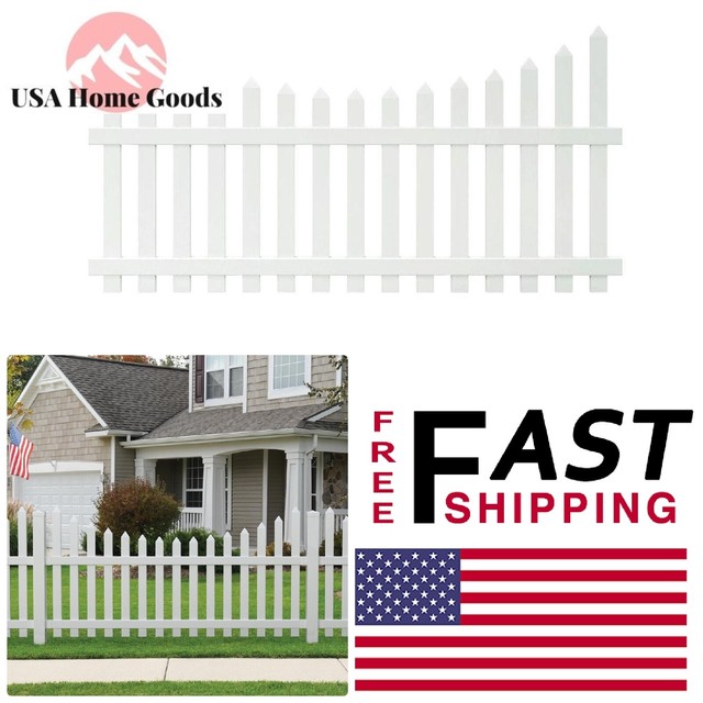 Veranda Vinyl Scalloped Top Spaced Picket Fence Panel 4 Ft H X 8 Ft W White For Sale Online Ebay