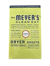 Mrs. Meyer's Clean Day Dryer Sheets Lemon Verbena 80 Sheets - Partially Opened 