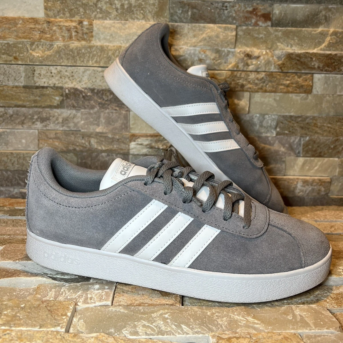 Adidas VL Court 2.0 Grey Suede Sneakers Size 7 Women's Size ART B75692 | eBay