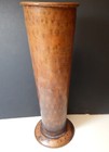12" Tall Hammered Copper Vase Arts & Crafts Style 12" high x 4"diam at top
