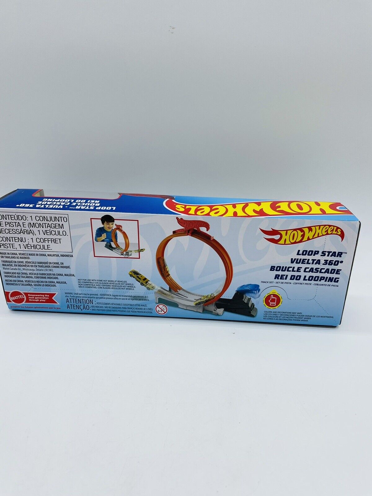 Pista Hot Wheels Loop Star Vuelta 360 Rei do Looping Mattel - Azul