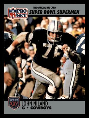 John Niland 1990 Pro Set Super Bowl XXV Silver Anniversary #68 Supermen Mint