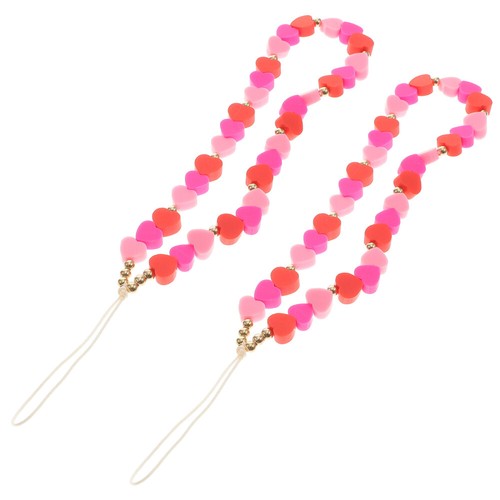 2pcs Heart Decor For Phone Phone Hanging Ropes Phone Chains Phone - Zdjęcie 8 z 12