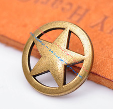 20X 19mm Vintage Brass Western Star Leathercraft Stud Rivet Belt Saddle Concho