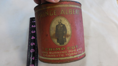 PRINCE ALBERT TOBACCO CAN CANISTER TIN crimp cut OLD VINTAGE ANTIQUE empty 