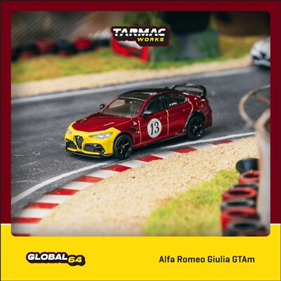 Tarmac Works - Alfa Romeo Giulia GTAm, red/yellow - T64G-TL031-MRY - Global64