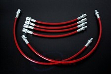 F+R Racing Stainless Steel Brake Line Kit Cables Set For BMW E36 E34 E32 Red