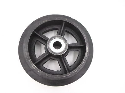 WeldAwire 10'' x 3'' Rubber On Cast Iron Wheel W/ Roller Bearing 1'' Bore