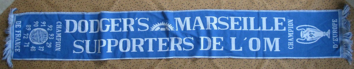 Écharpe Supporter Olympique De Marseille OM – Vintage Années 90 Dodger’s