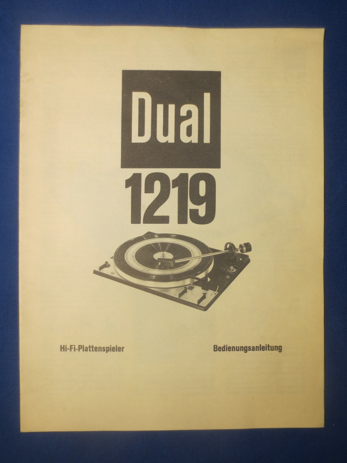 Dual 1219 Turntable Owner Instruction Manual German Version Factory Issue