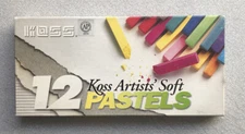 12 color Koss Artist's Soft Pastels - Very Nice Unused - NEW