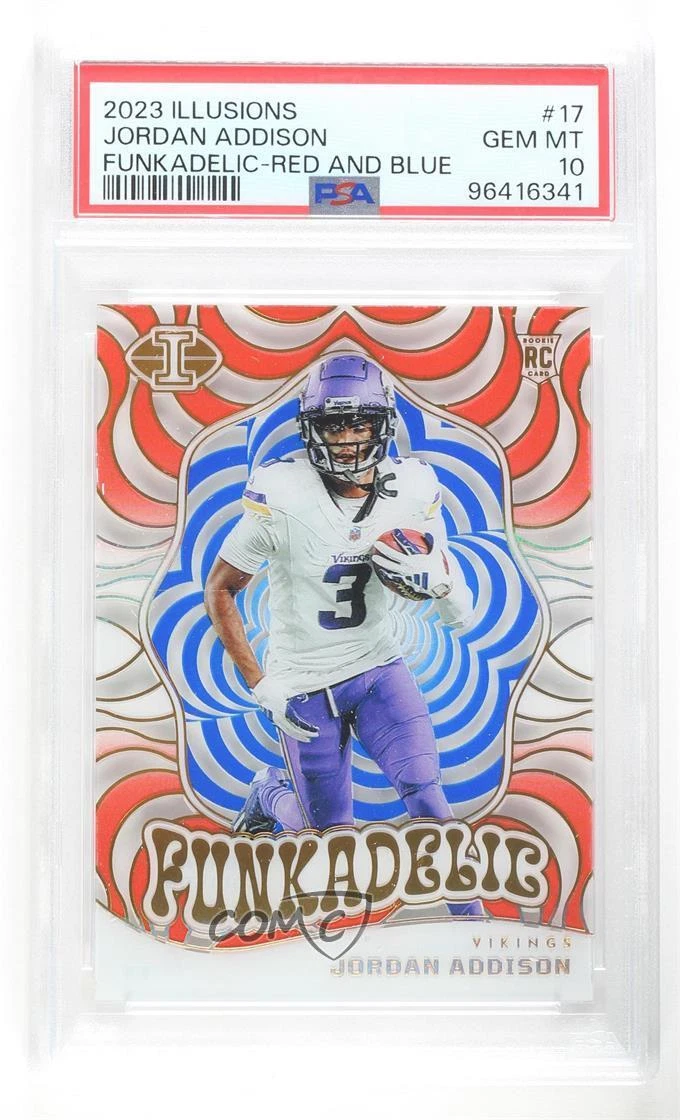 Jordan Addison Panini Illusions Funkadelic #17 Red and Blue