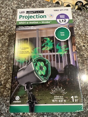 Gemmy LED LightShow Projection Whirl A Motion Witch Strobe Swirling Light Green