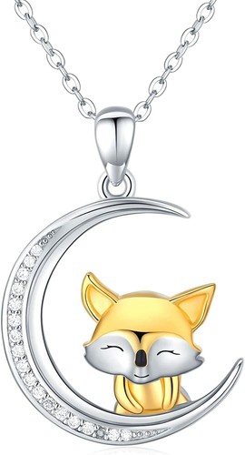 Fox Moon Necklace S925 Sterling Silver 