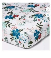 Fitted Crib Sheets - Meadow Pink - Flowers Free Shipping