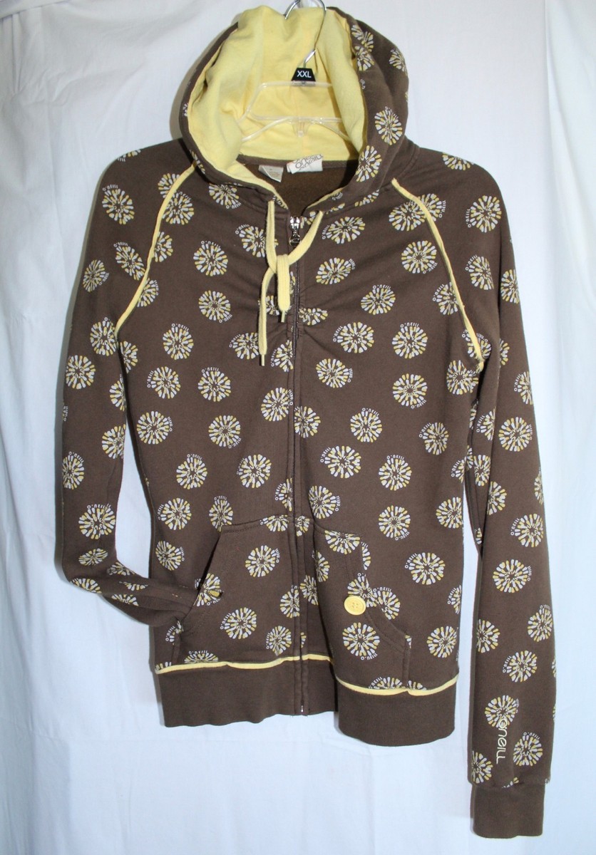 Vintage Y2K O'Neill Girls Jr's Surf Skate Hoodie M Brown Logo