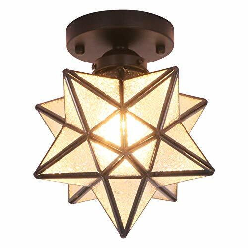 Copper Moravian Star Ceiling Light With 